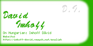 david imhoff business card